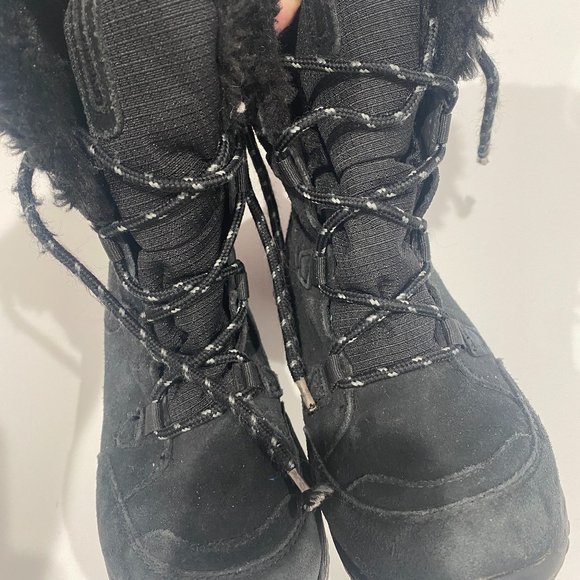 Columbia Ice Maiden II snow boot girl's size 1, black, faux fur lined snow boots - Picture 3 of 8